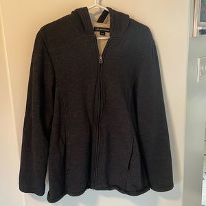 Sherpa lined zip-up hoodie